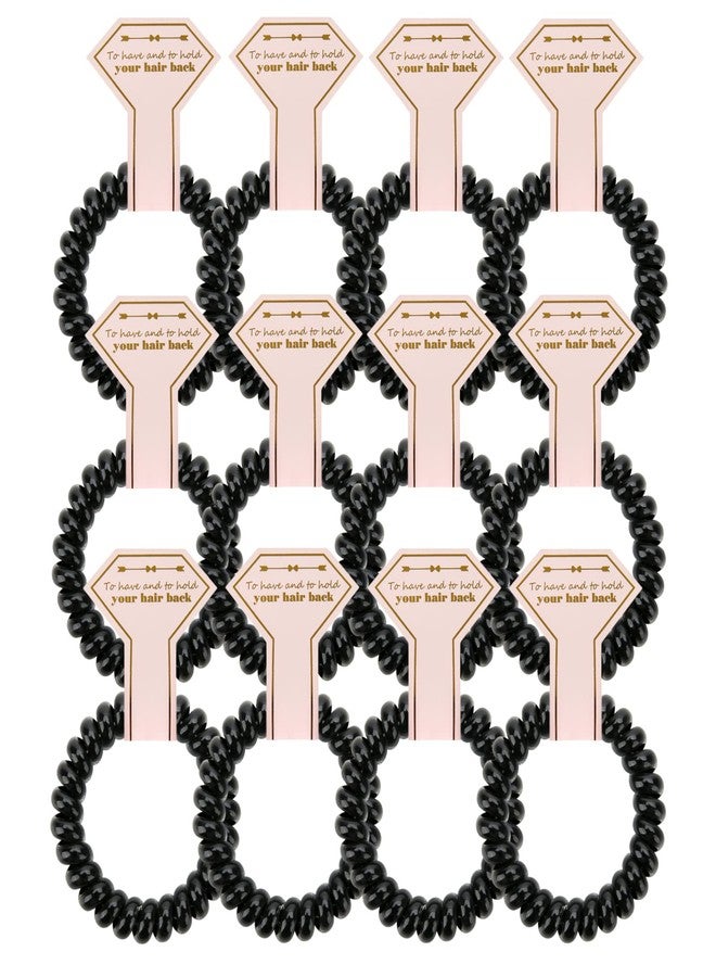 Hasoar Hair Ties, 12pcs Bachelorette Party Spiral Cord Hair Coils, Bridesmaid Gift for Bridal Wedding women Parties guests Decorations Favors gifts (Black) - Image 1